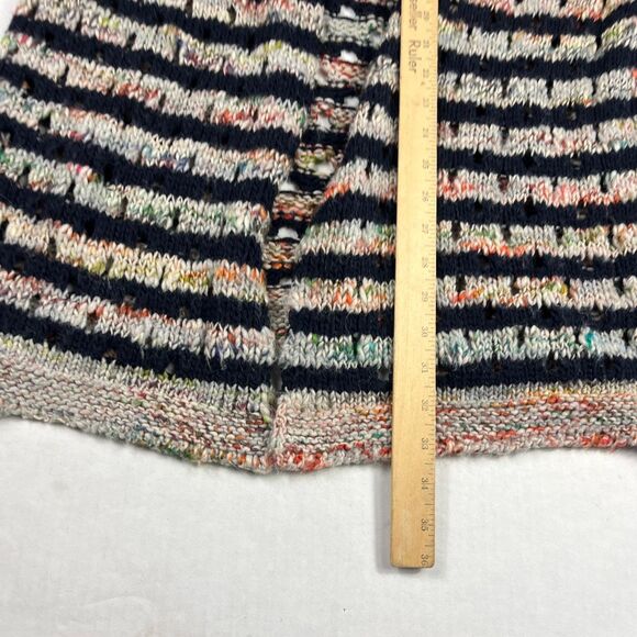 Sundance PM Open Front Cardigan Boho Striped Oversized Knit Melange Sweater - Picture 6 of 10